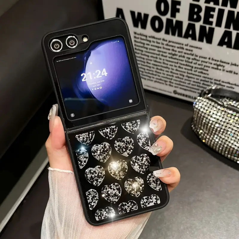 Radiant Shiny Diamond Heart Case - Samsung