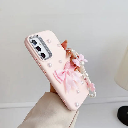 Elegant Bow Pearl Phone Case - Samsung