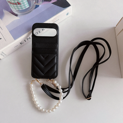 Pearl Charm Crossbody Case with Cardholder - Google Pixel