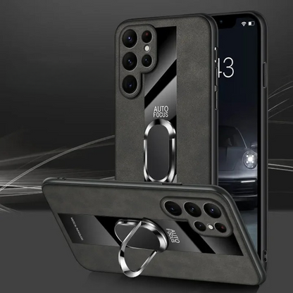 PlexiGuard Leather Ring Holder Case - Samsung