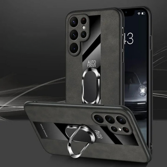 PlexiGuard Leather Ring Holder Case - Samsung