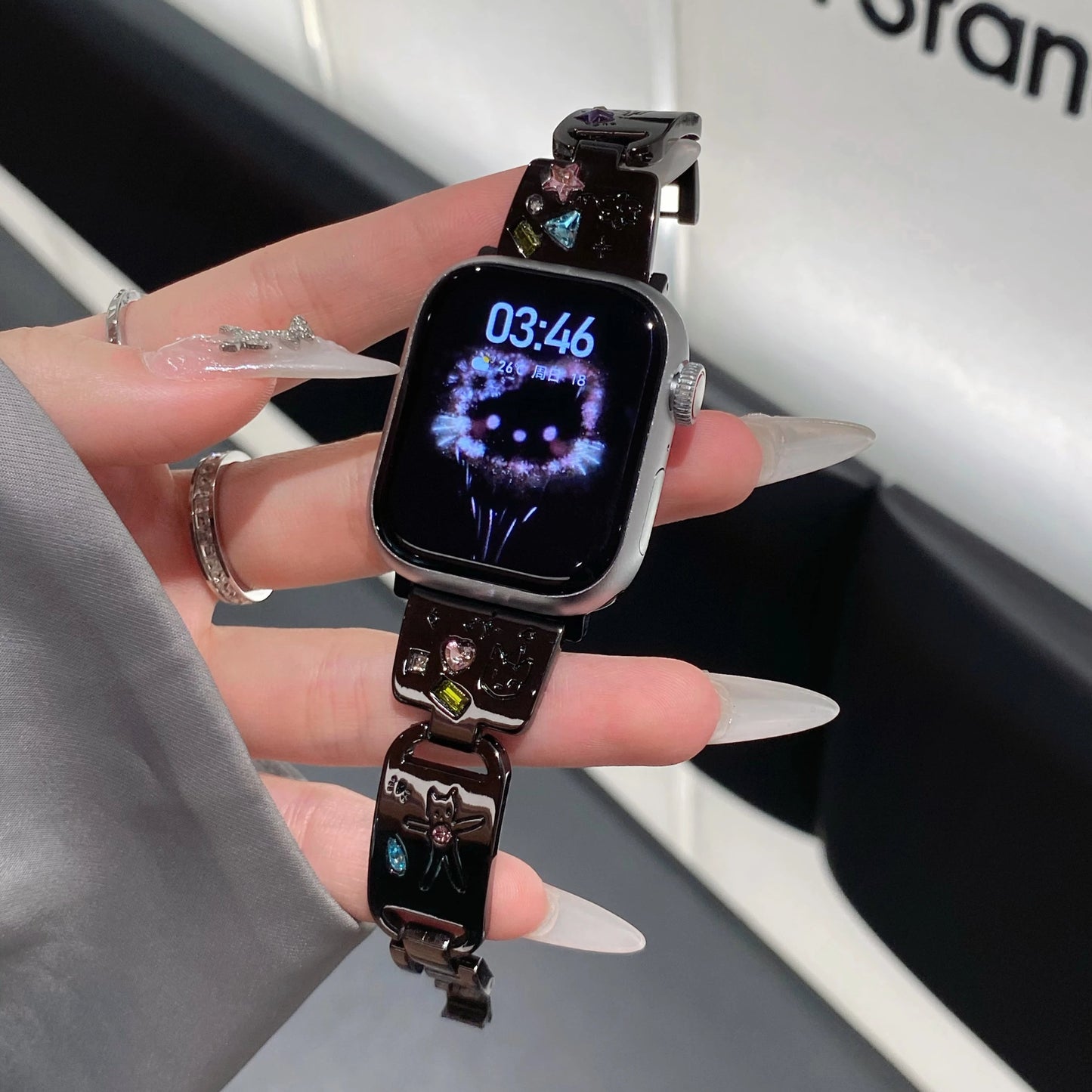 Glossy Cat Metal Band For Watch