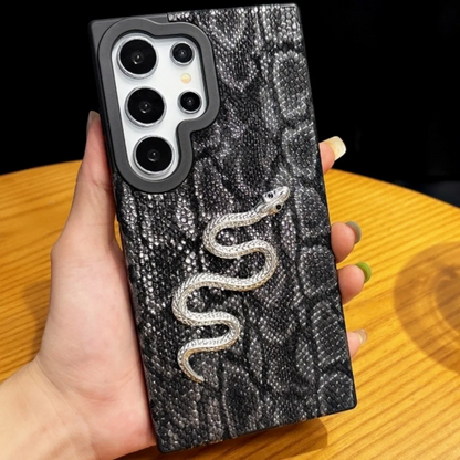 Luxury 3D Gold Snake Plating Leather Case - Samsung