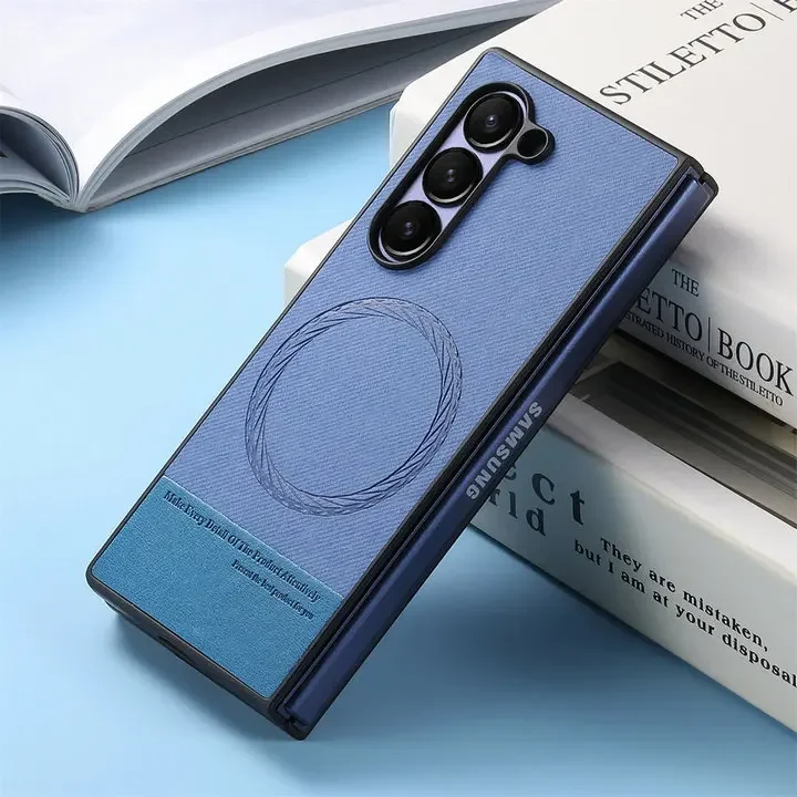 Galaxy Z Fold Series Luxury Leather Magnetic Case-Samsung