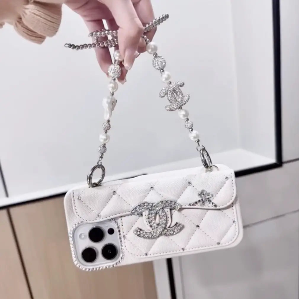 Diamond Quilted Pearl Strap Case