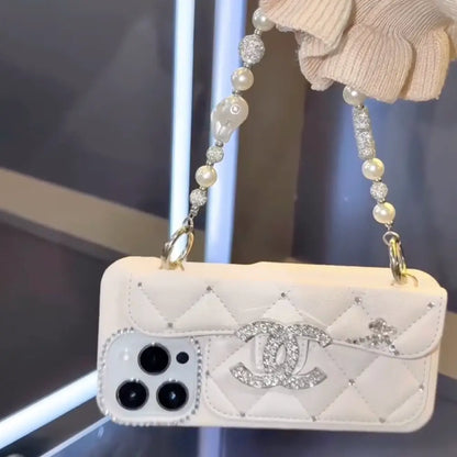 Diamond Quilted Pearl Strap Case
