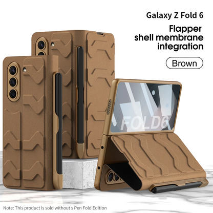 Galaxy Z Fold6 -Armor Leather Fold Stand Case with Pen Holder