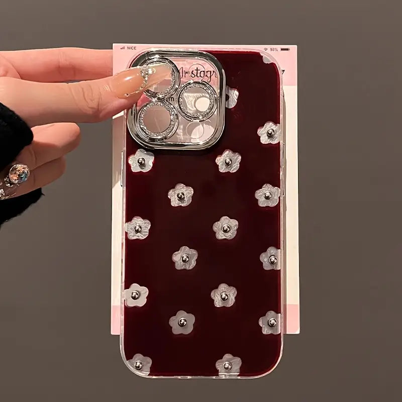 Chic Floral Studded Phone Case