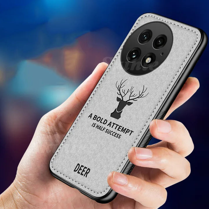 Luxury Elk Design Cloth Texture Case - OnePlus