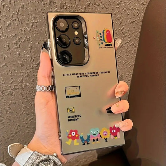 Cute Cartoon Couple Matte Case - Samsung