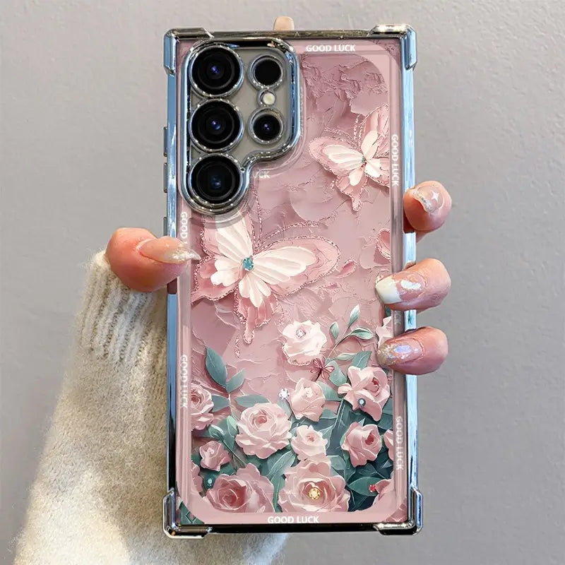 Butterfly Blush Sparkle Phone Case - Samsung