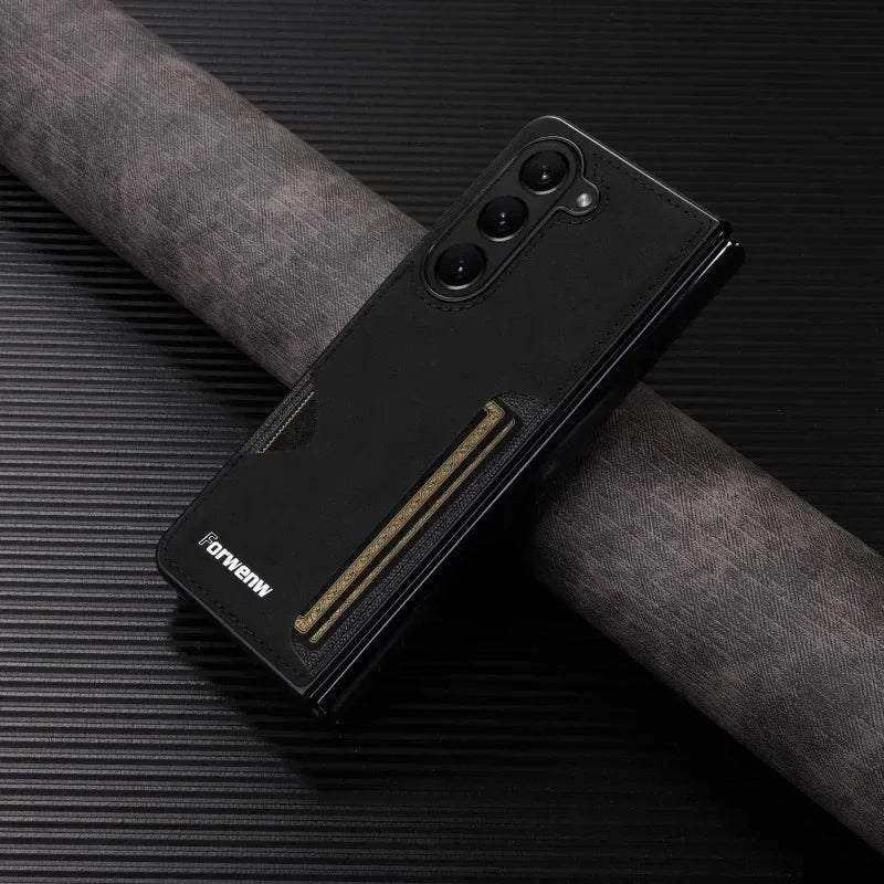 Galaxy Z Fold Series Luxury Stylish Leather Card Slot Case