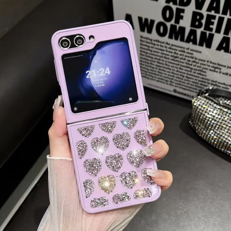 Radiant Shiny Diamond Heart Case - Samsung