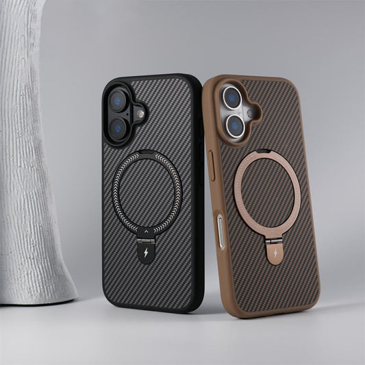 Elegant Carbon Fiber Maagsafe Stand Case - iPhone