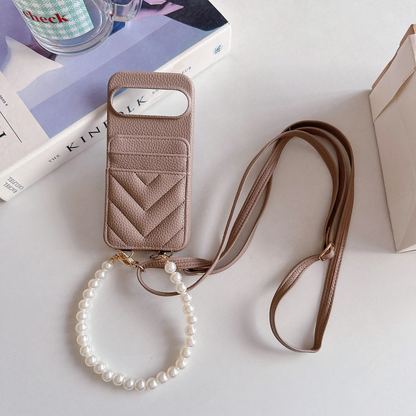 Pearl Charm Crossbody Case with Cardholder - Google Pixel