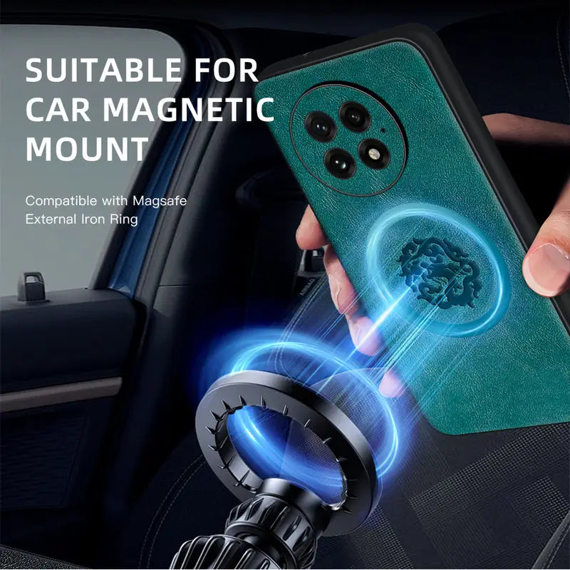 Sleek Faux Leather Cyan Case - OnePlus