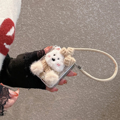 Cute Fluffy Bear Case with Strap - Samsung