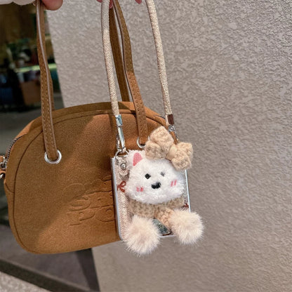Cute Fluffy Bear Case with Strap - Samsung