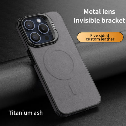 Embossed Magsafe Leather Bracket Case - iPhone