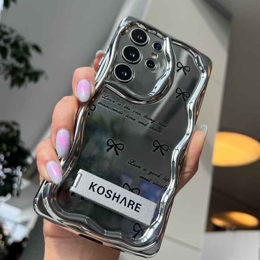 Modern Wave Frame Case with Bow Pattern