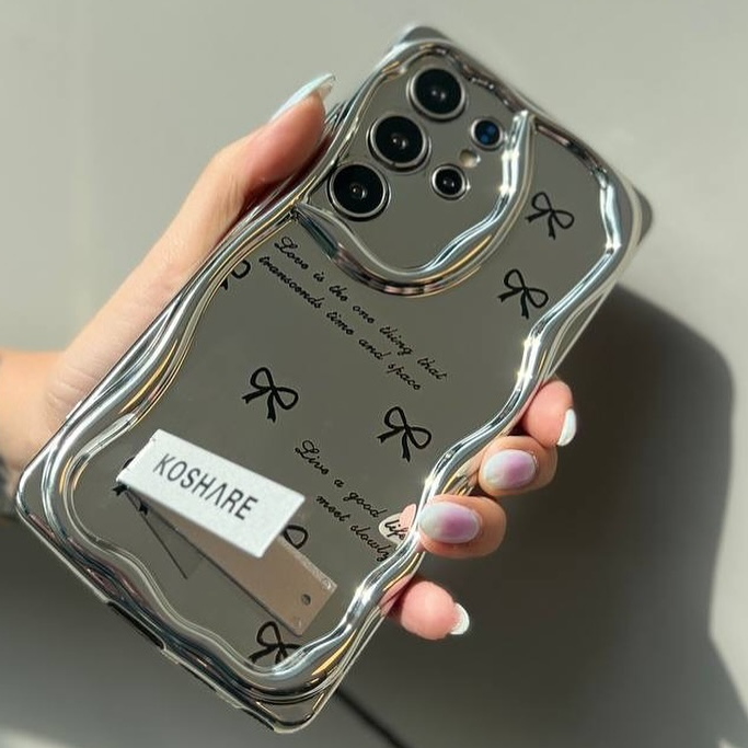 Modern Wave Frame Case with Bow Pattern