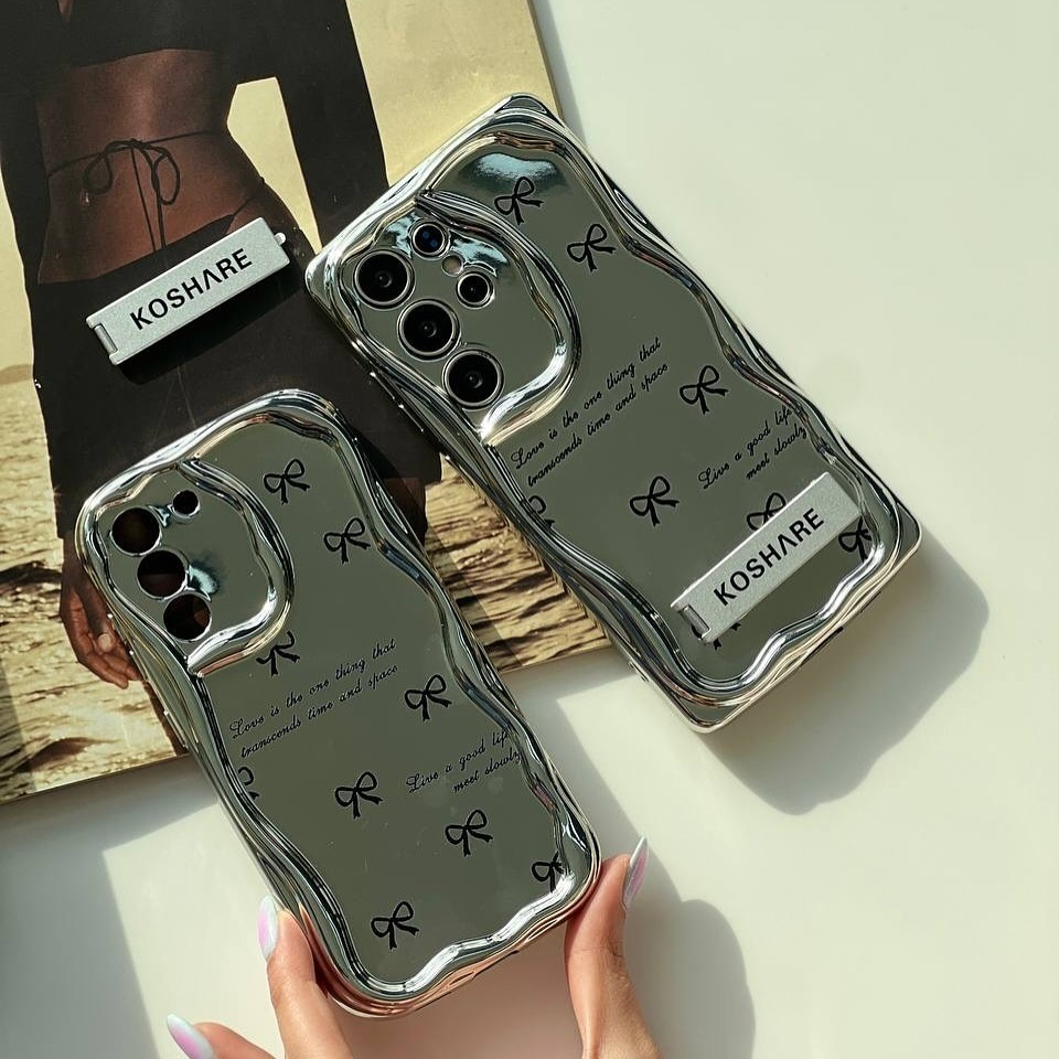 Modern Wave Frame Case with Bow Pattern