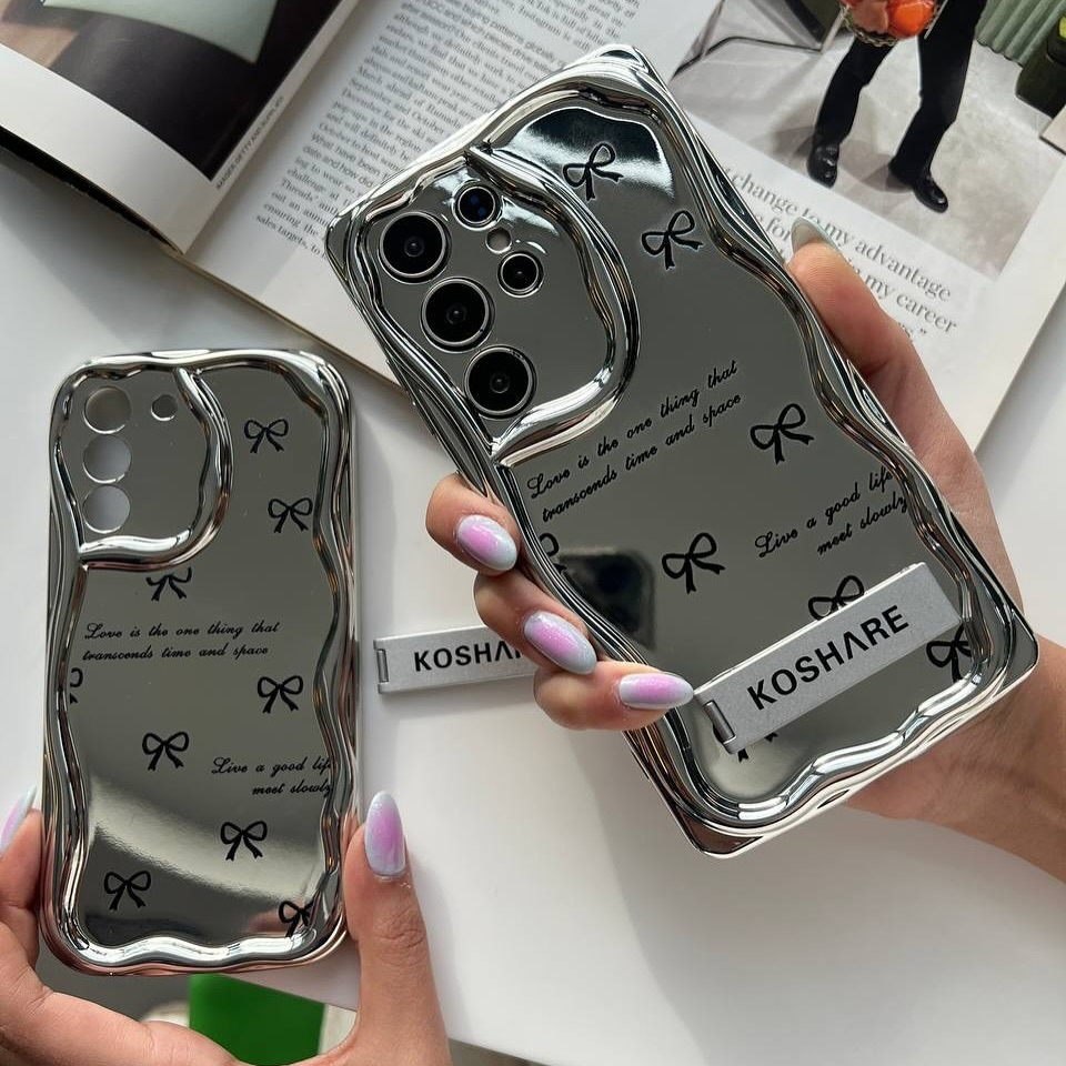 Modern Wave Frame Case with Bow Pattern