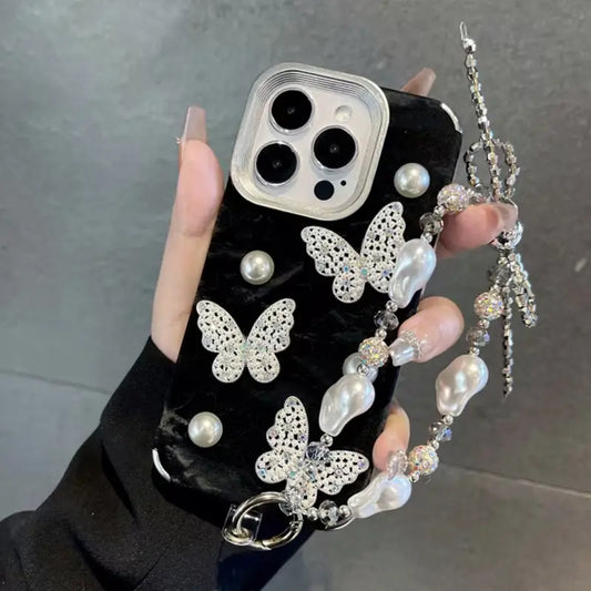 Elegant Rhinestone Butterfly Bling Case