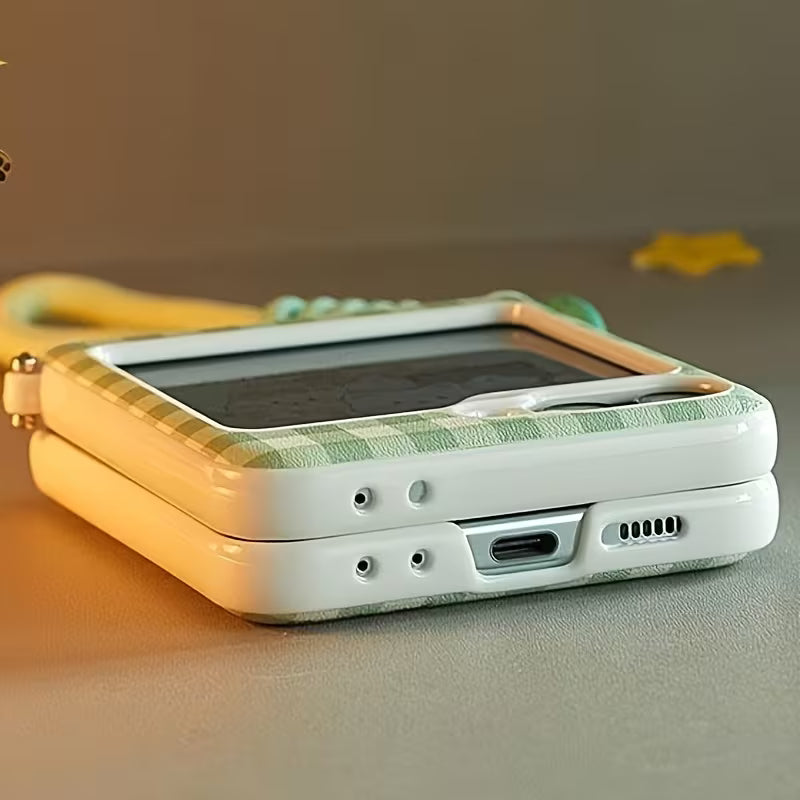 Galaxy Z Flip Series Gingham Charm Lanyard Case