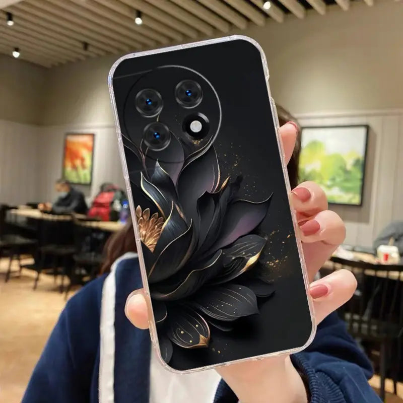 Golden Lotus Transparent Case - OnePlus