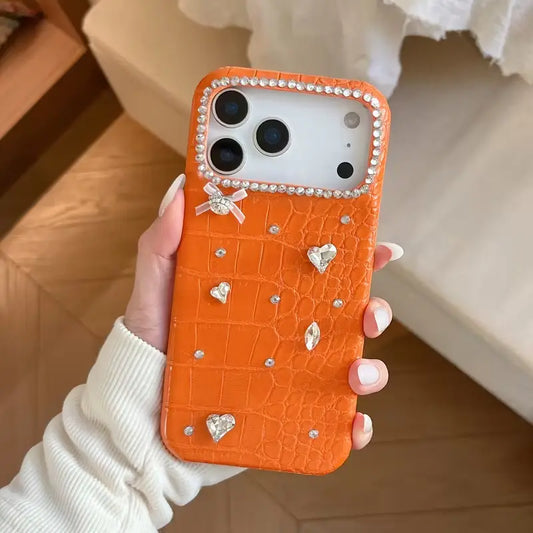 Croc Luxe Sparkle Hearts Case