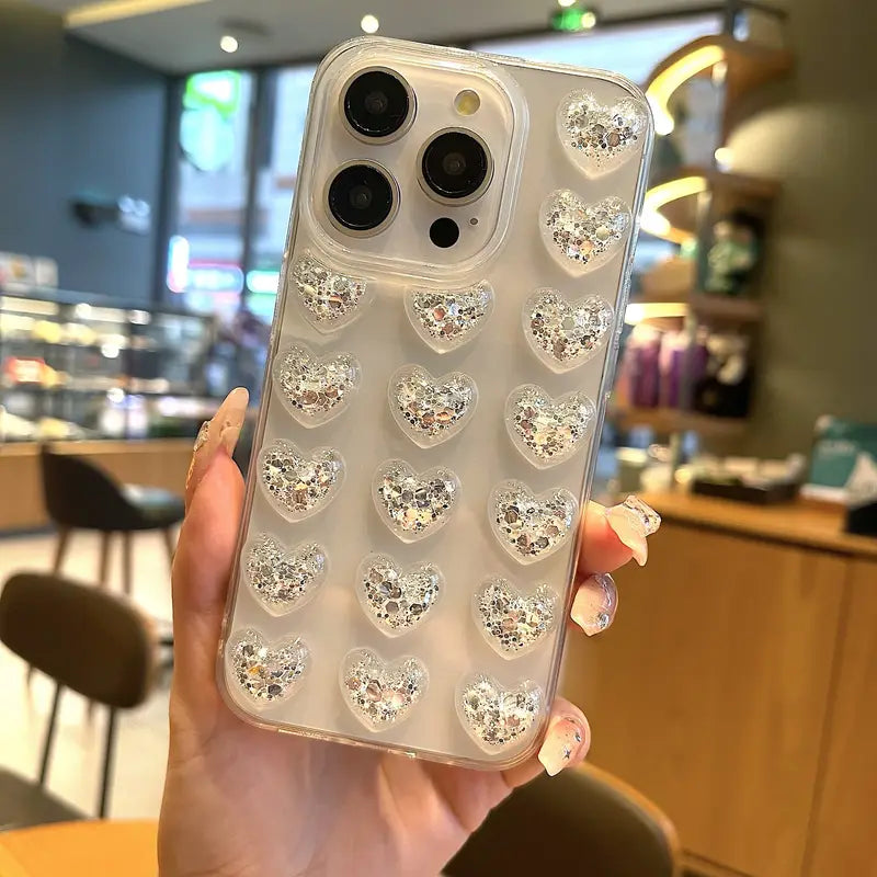 Glam Love Heart Phone Case