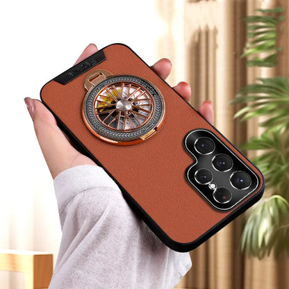 Luxury Leather Rotating Stand Case - Samsung