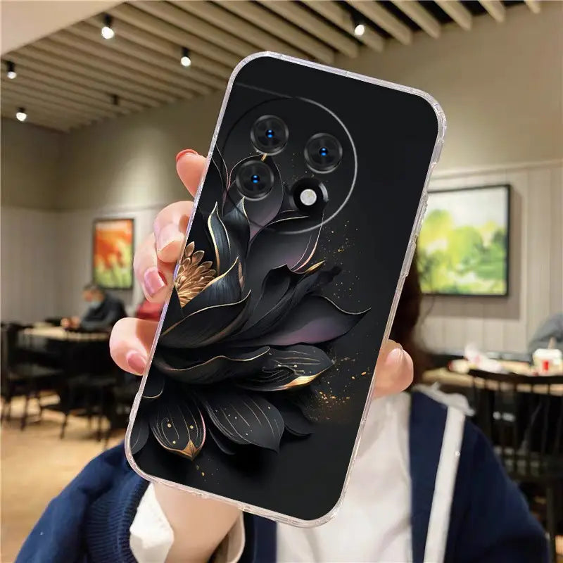 Golden Lotus Transparent Case - OnePlus