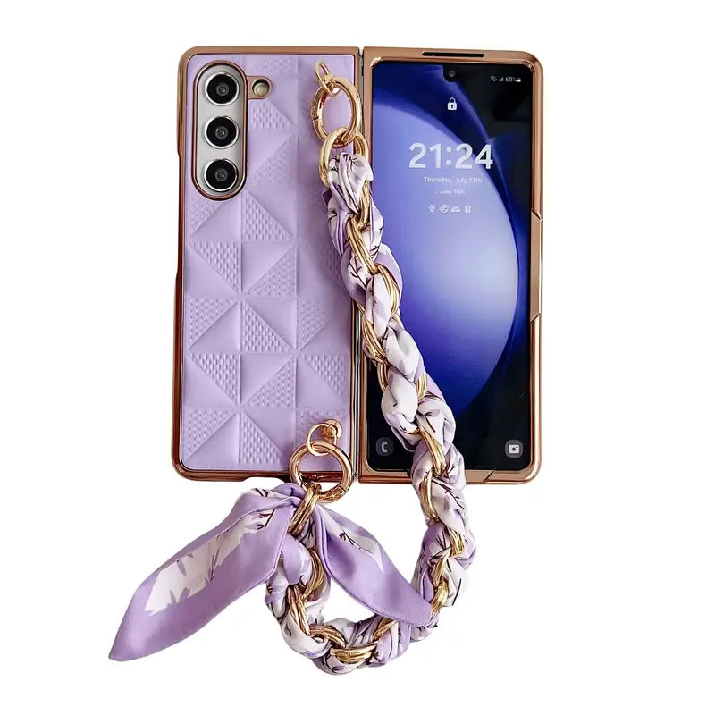 Floral Electroplated Diamond Case - Samsung