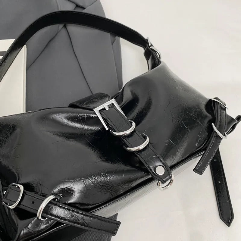 Adjustable Strap Crossbody Leather Bag