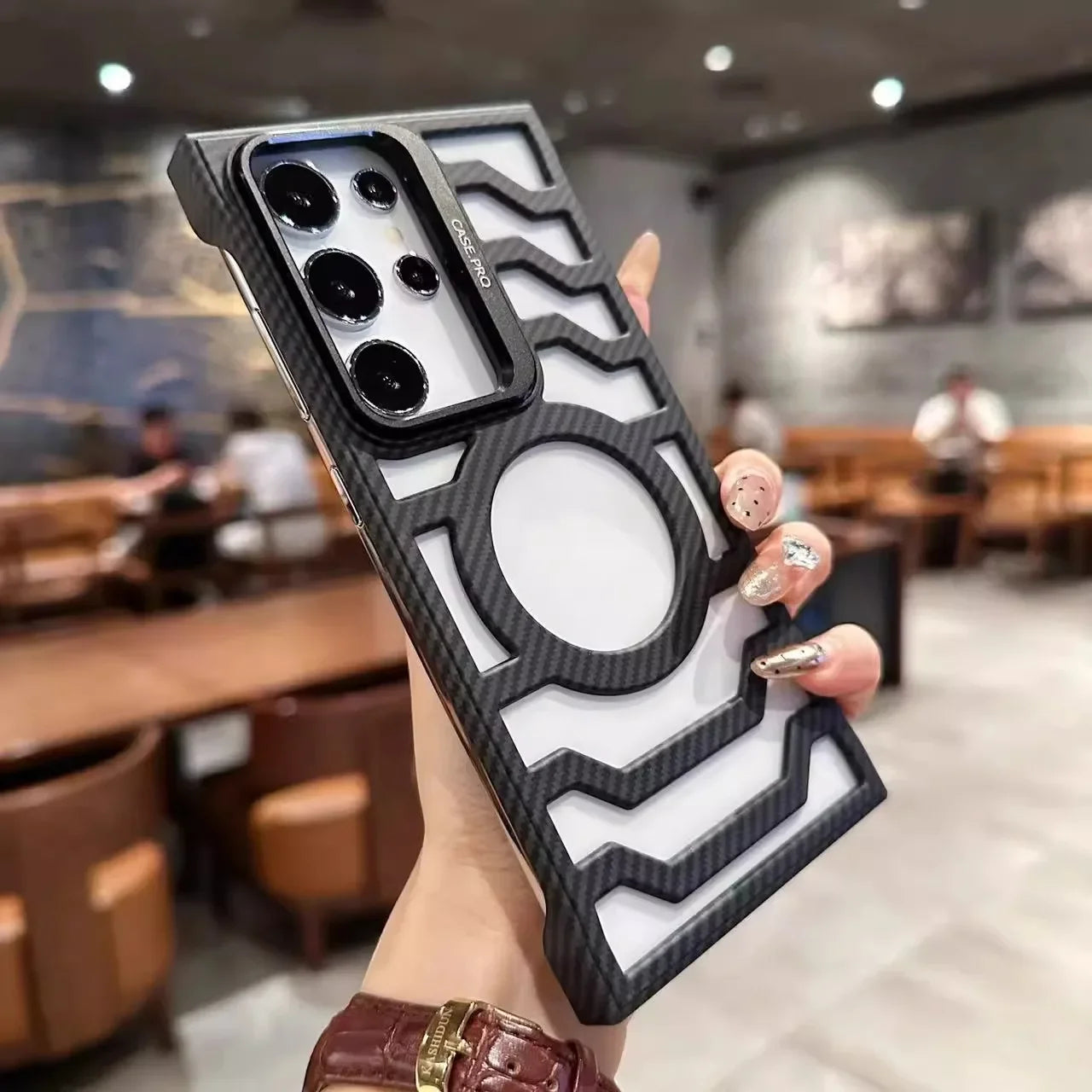 Carbon Fiber MagSafe Hollow Case - Samsung