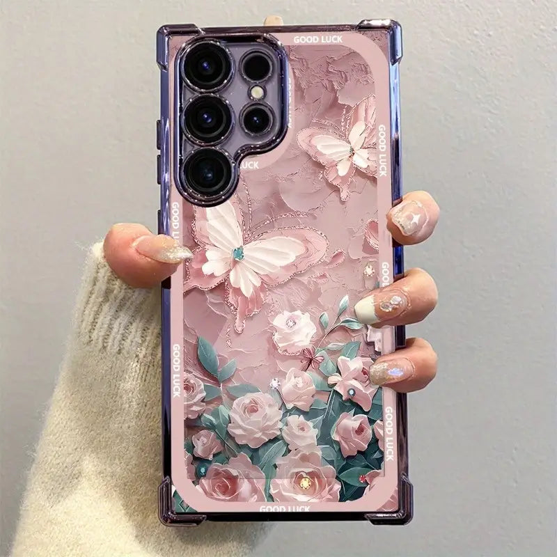 Butterfly Blush Sparkle Phone Case - Samsung