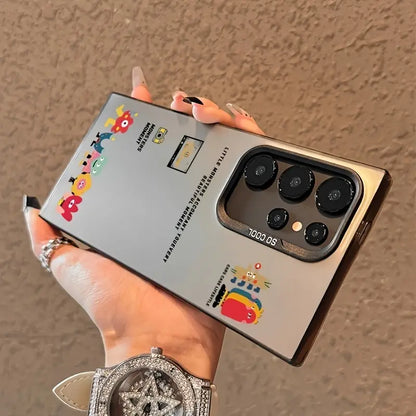 Cute Cartoon Couple Matte Case - Samsung