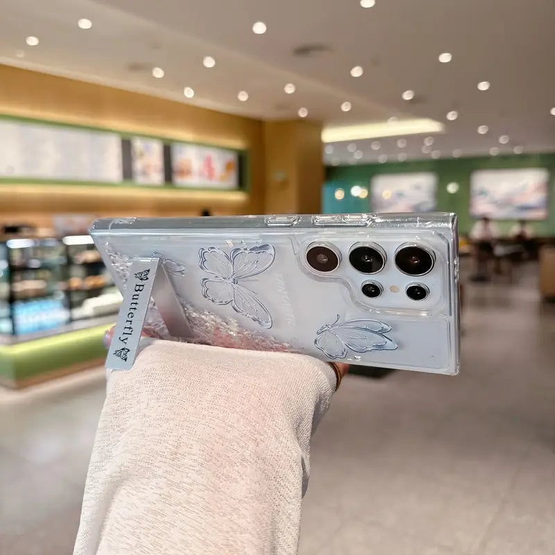 Glitter Butterfly Quicksand Phone Case - Samsung