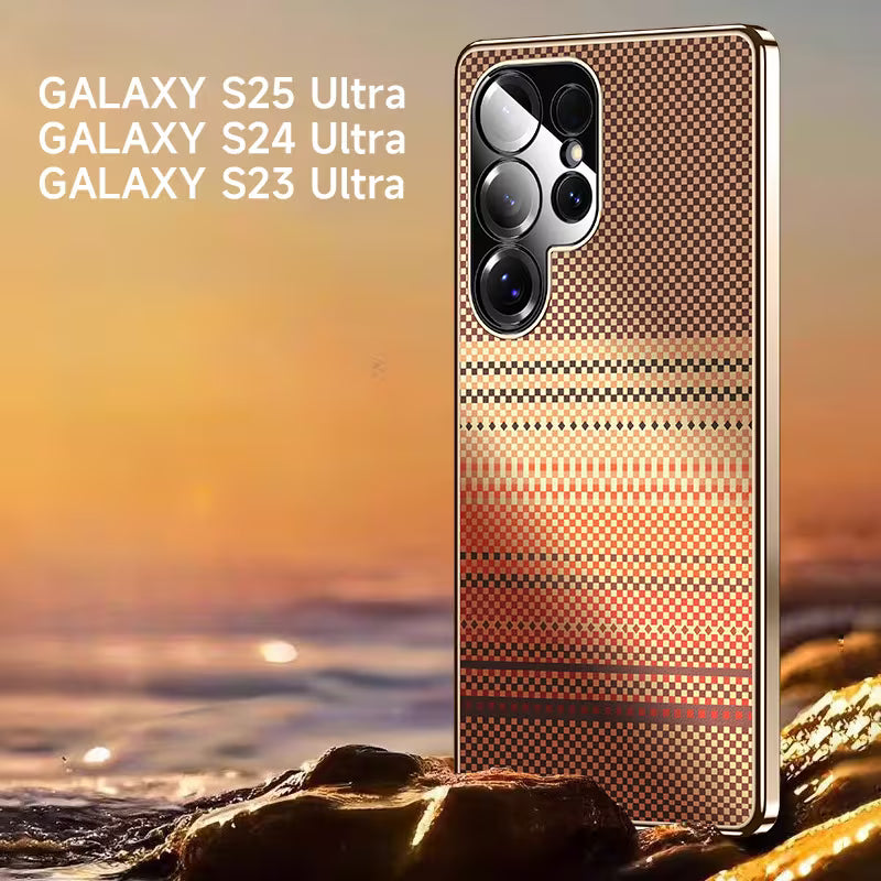 Retro Woven Stripes Electroplating Case