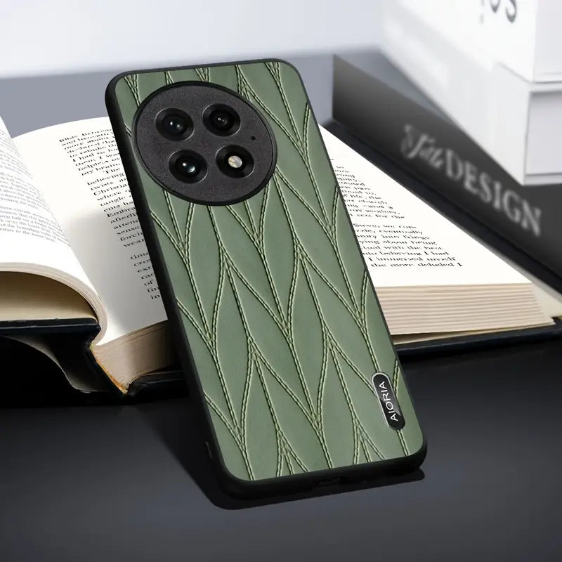 High-End Wave Pattern Leather Bumper Case – OnePlus