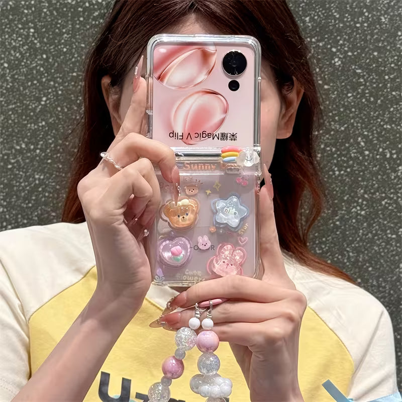 Galaxy Z Flip Series Whimsical Candy Character Strap Case