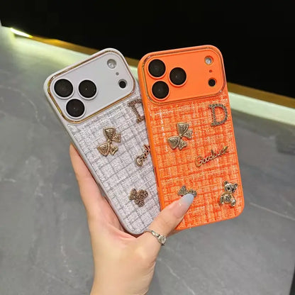 iPhone 17 Series Bear Bling Cloth Texture Case
