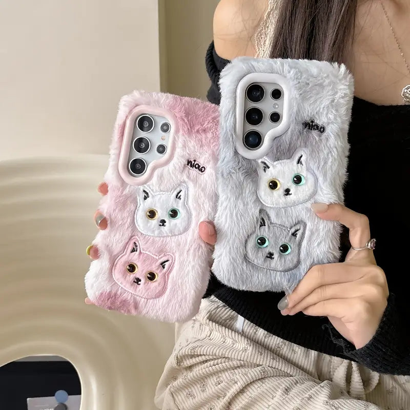 Fluffy Twin Kitty Phone Case - Samsung
