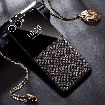 Galaxy Z Flip Series Diamond Shimmer Grid Luxury Case