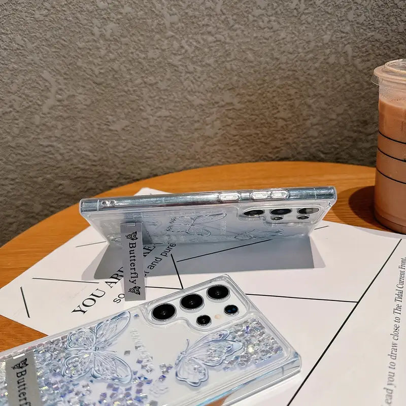 Glitter Butterfly Quicksand Phone Case - Samsung