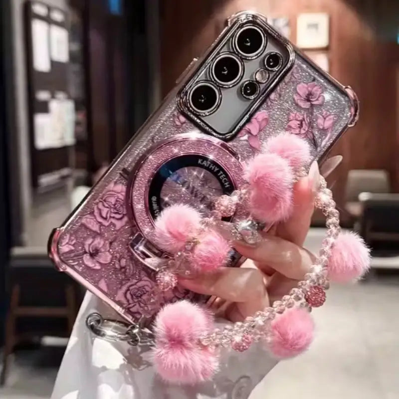 Enchanted Sparkle Rose Charm Case