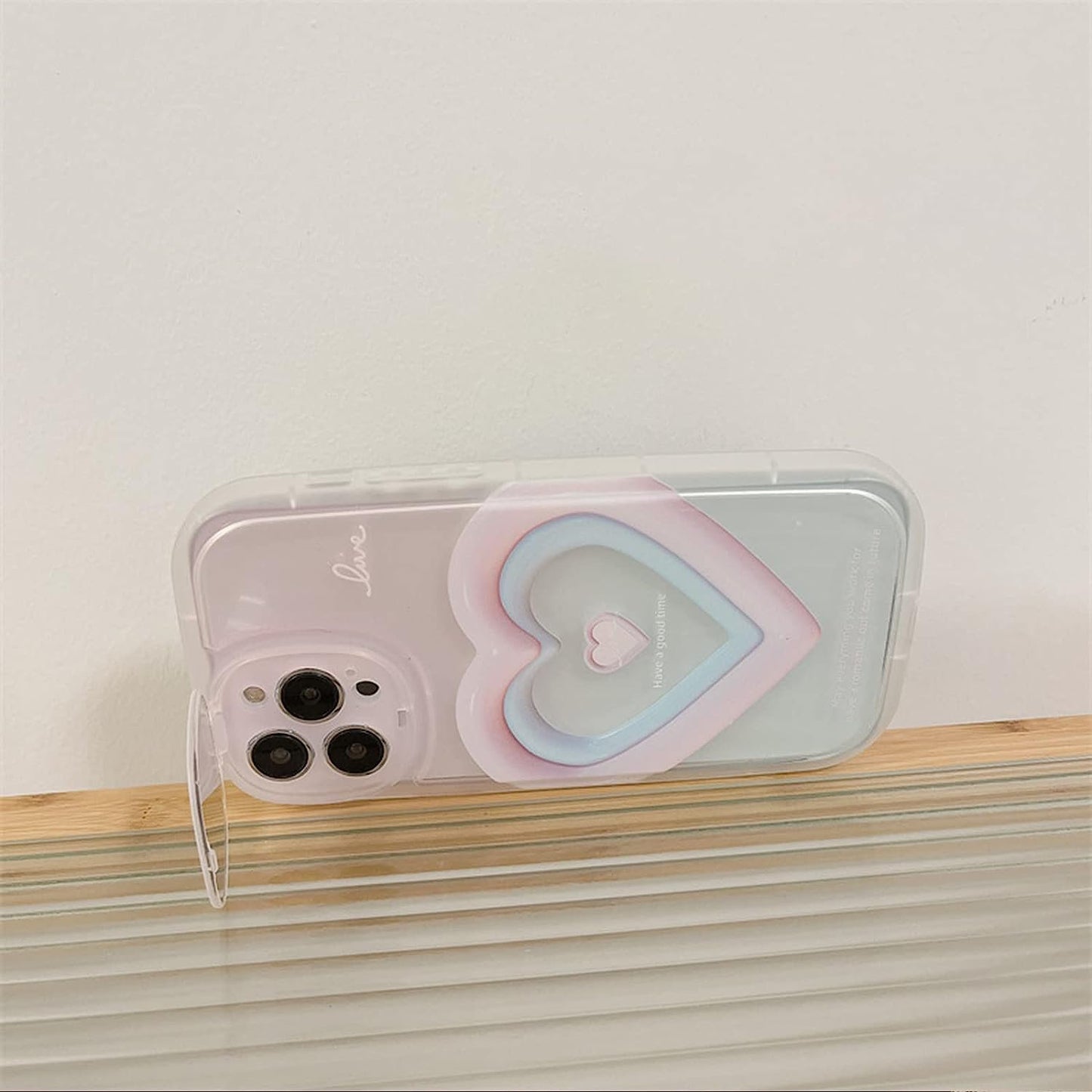 Pink & Blue Love Heart Mirror Case - iPhone