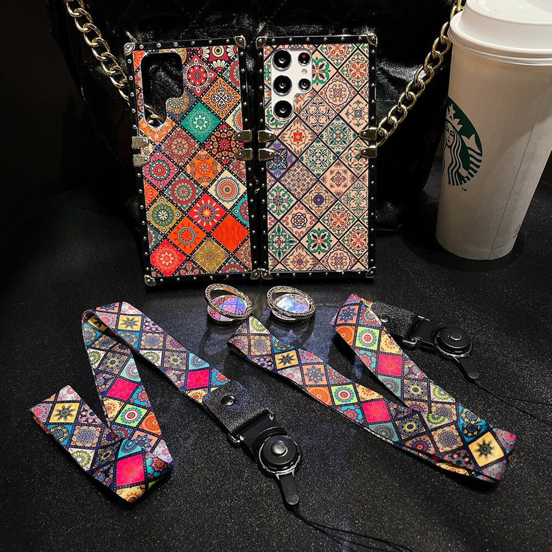 Retro Boho Lanyard Bracket Case - Samsung